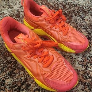 Puma RS-X Women's Pink With ALERT Yellow Running Sneakers